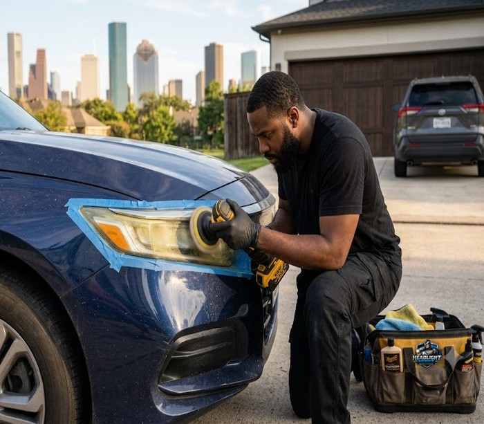 Mobile Headlight Restoration in Houston: Convenient, Affordable, and Done in Your Driveway