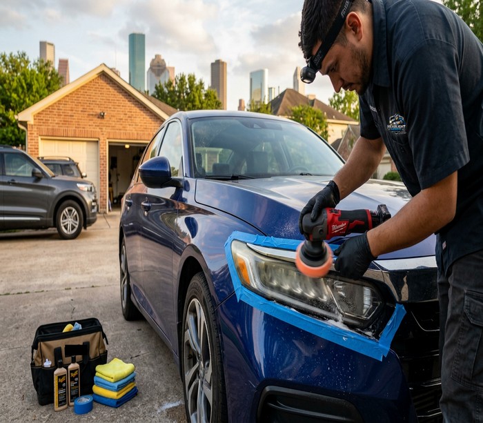 Get Crystal Clear Headlights at Home with Mobile Restoration in Houston